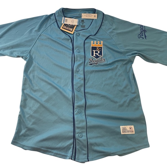 Kansas City Royals Baseball Jersey L or XXL-  Blue Away Cooperstown Men's NWT - Picture 1 of 6